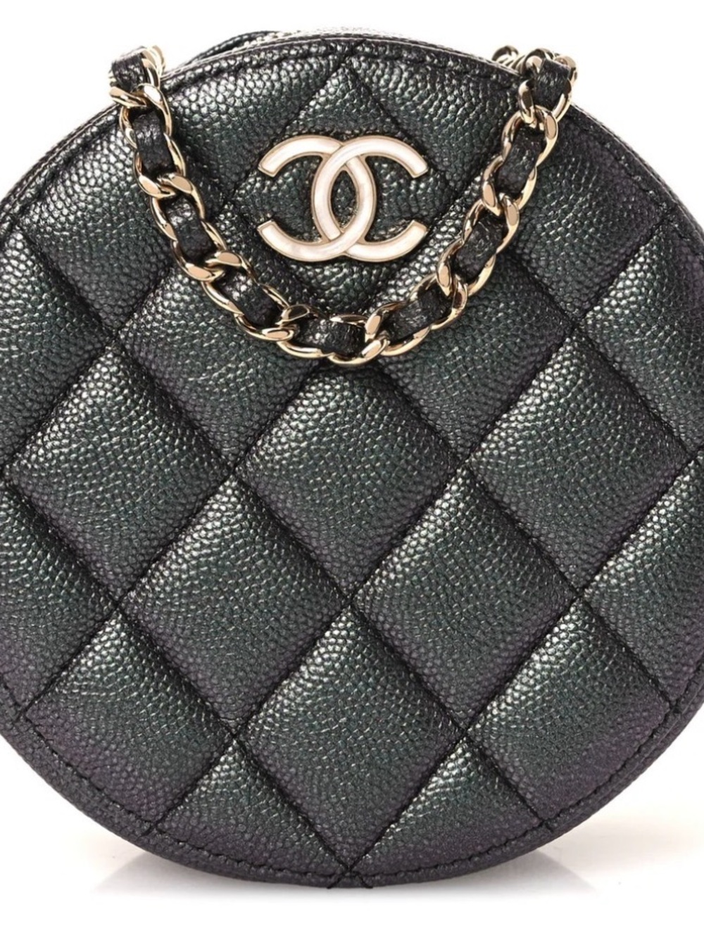 Iridescent CHANEL Black Quilted Mini Bag
